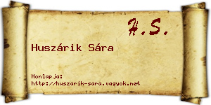 Huszárik Sára névjegykártya