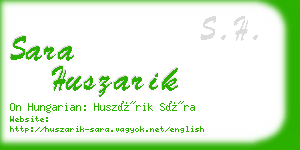 sara huszarik business card